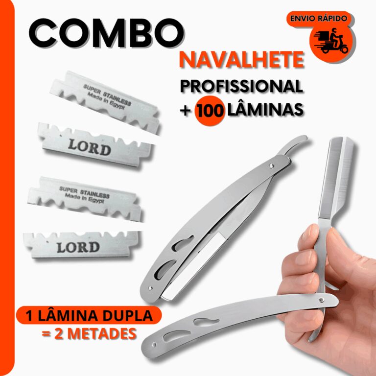 Combo Navalhete Profissional + Lâminas Navalha P/
