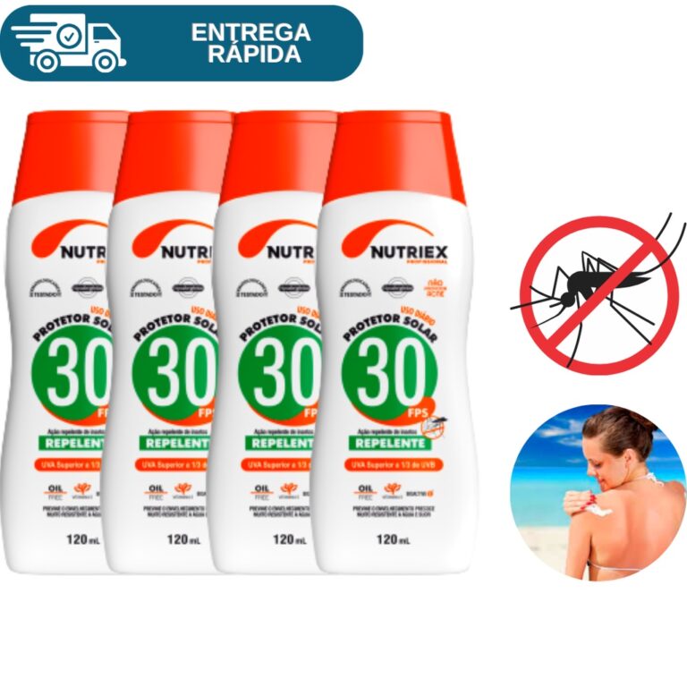 Kit 4 Protetor Solar Fps 30 Repelente 120ml Nutrie