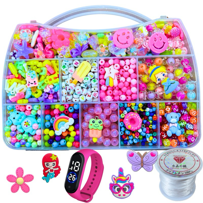 Maleta Miçanga Infantil Pingentes Pulseiras Lindas Completo