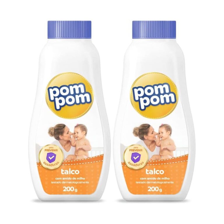 2x Talco Infantil Pom Pom 200g
