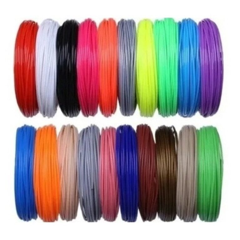 Refil Filamento Pla Kit 20 Cores 200 M Caneta impr