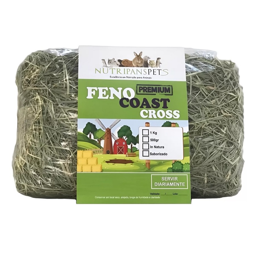 1kg Feno Coast Cross Premium Verdinho Fresquinho Cheirosinho NUTRIPANSPETS Porquinho Da Índia Skinny