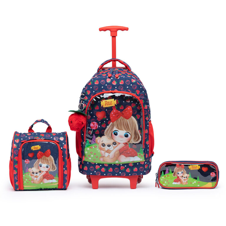 Kit Mochila Escolar Rodinha Infantil Estojo Lanche