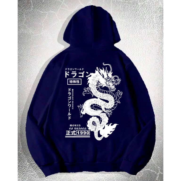 Moletom Canguru Dragão Chinês Com Capuz E Bolso 