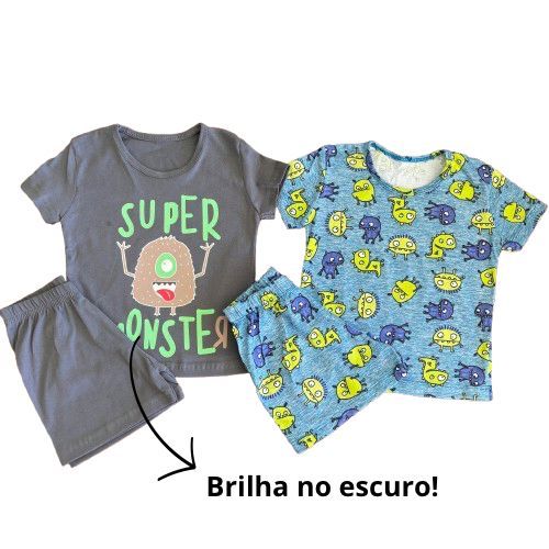 Kit 2 Pijama Infantil Menino Curto verão sortidos