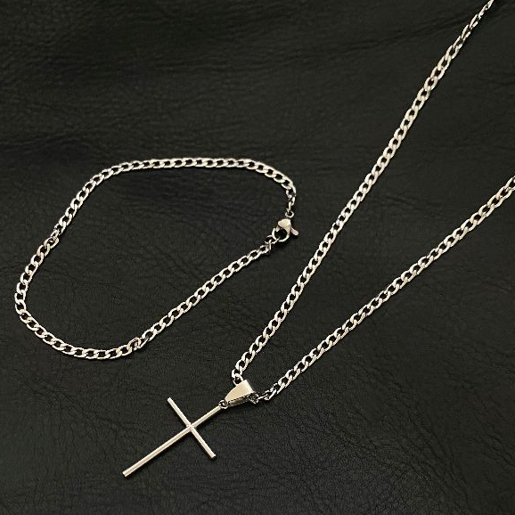 Corrente Colar 60CM 70CM + Pulseira Masculina Banh