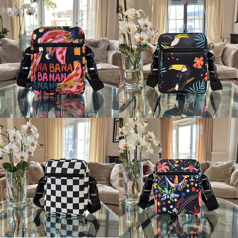 Shoulder bag mini bag  bolsa transversal  ESTAMPA  03  porta celular estojo viajem  kit viagem Zark