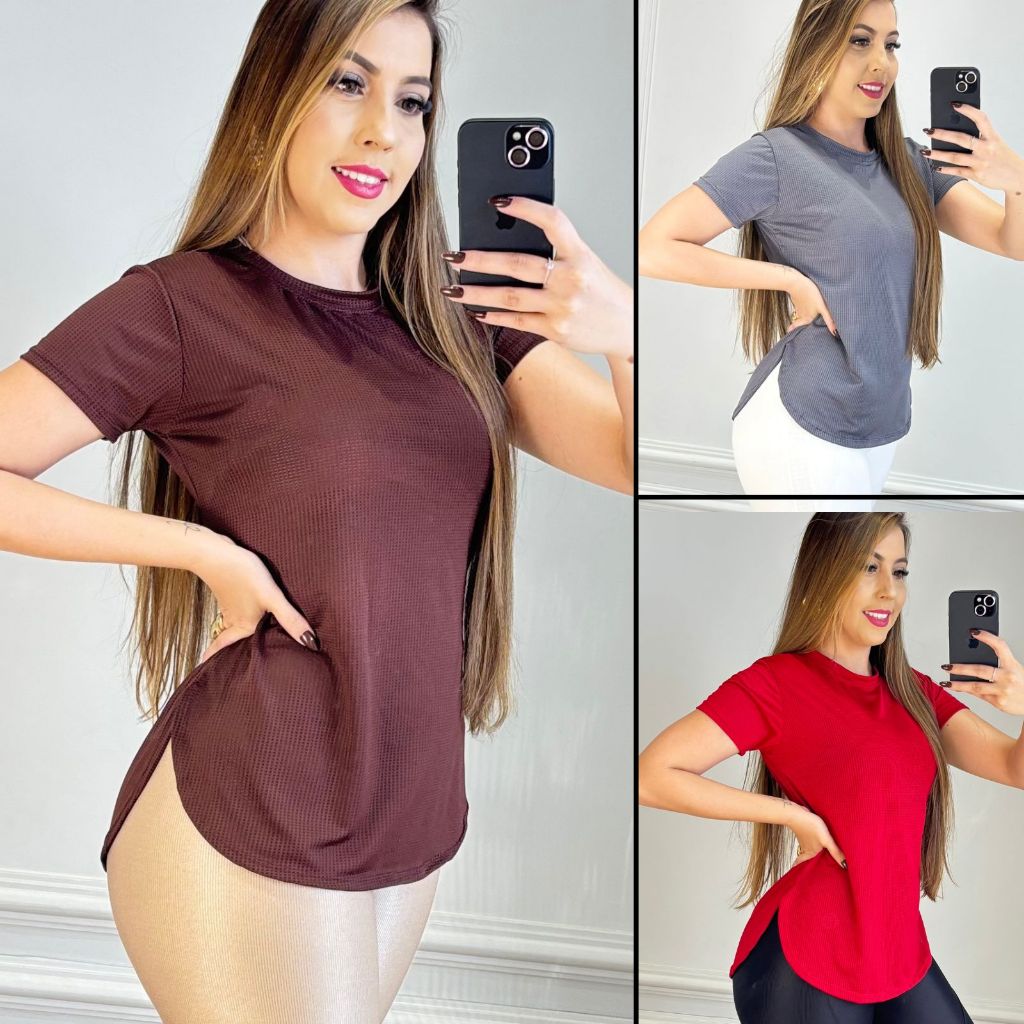 Blusas Oval Dry Fit Feminina }Fitness Academia Veste Leggins Regata Tapa Bumbum Tule  Camiseta Top