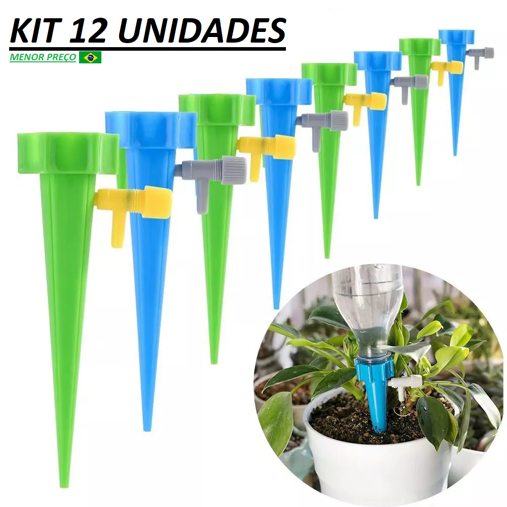 Kit até 12 Gotejador Irrigador Acoplável Em Garrafa Pet Jardim Dosador Vaso Em Garrafa Irrigação