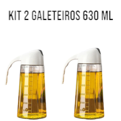 KIT 1 ou 2 Garrafa Galheteiro de VIDRO 630ml com t