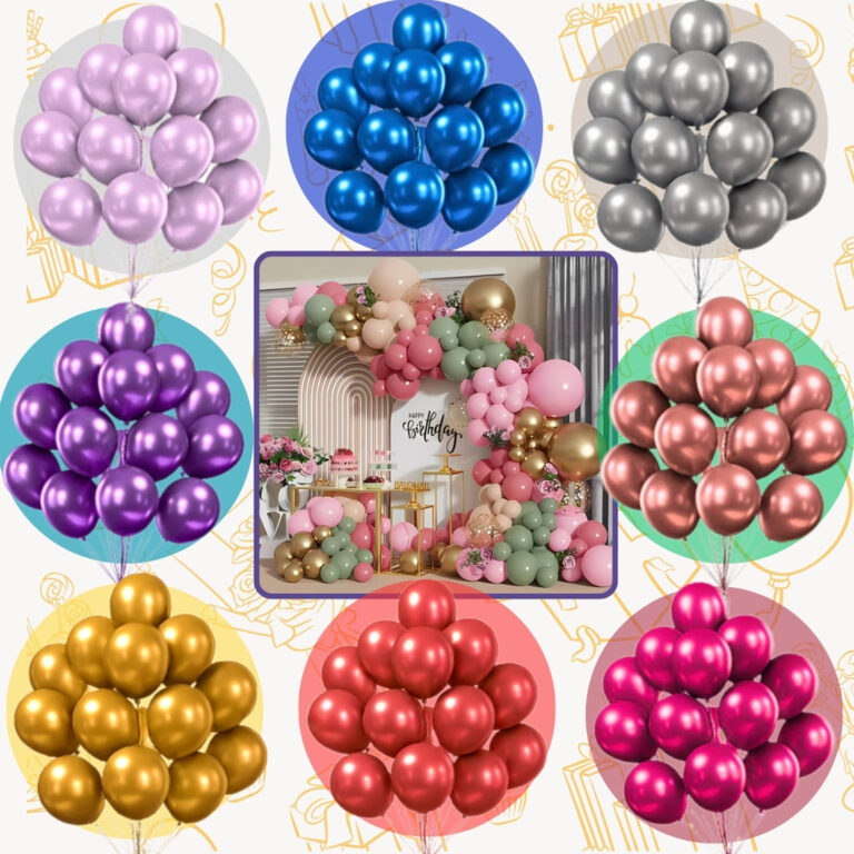 50 Balão Bexiga Metalizada N. 10 Decoração De F