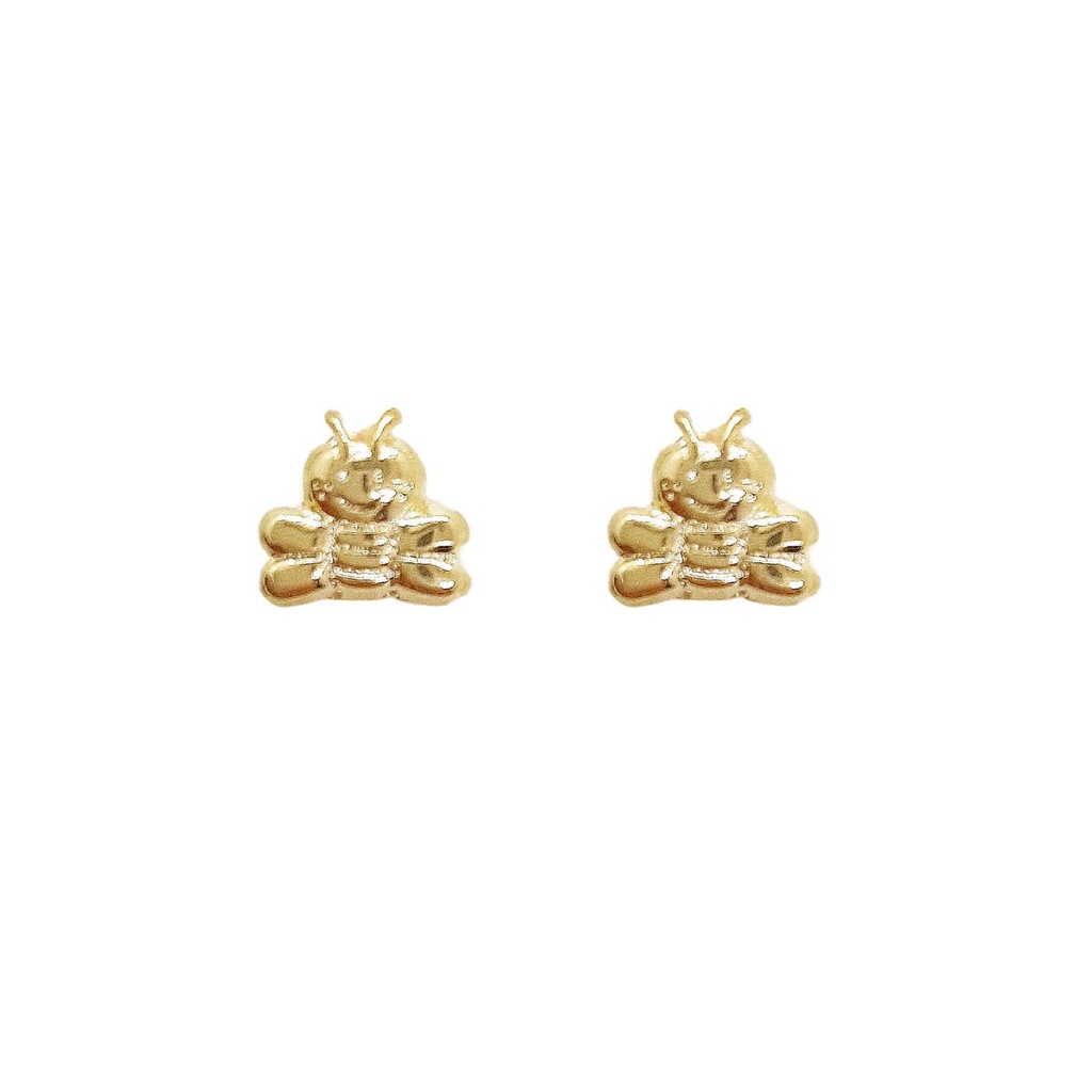 Brinco Infantil Abelinha Antialergico Folheado a ouro 18k Semijoia