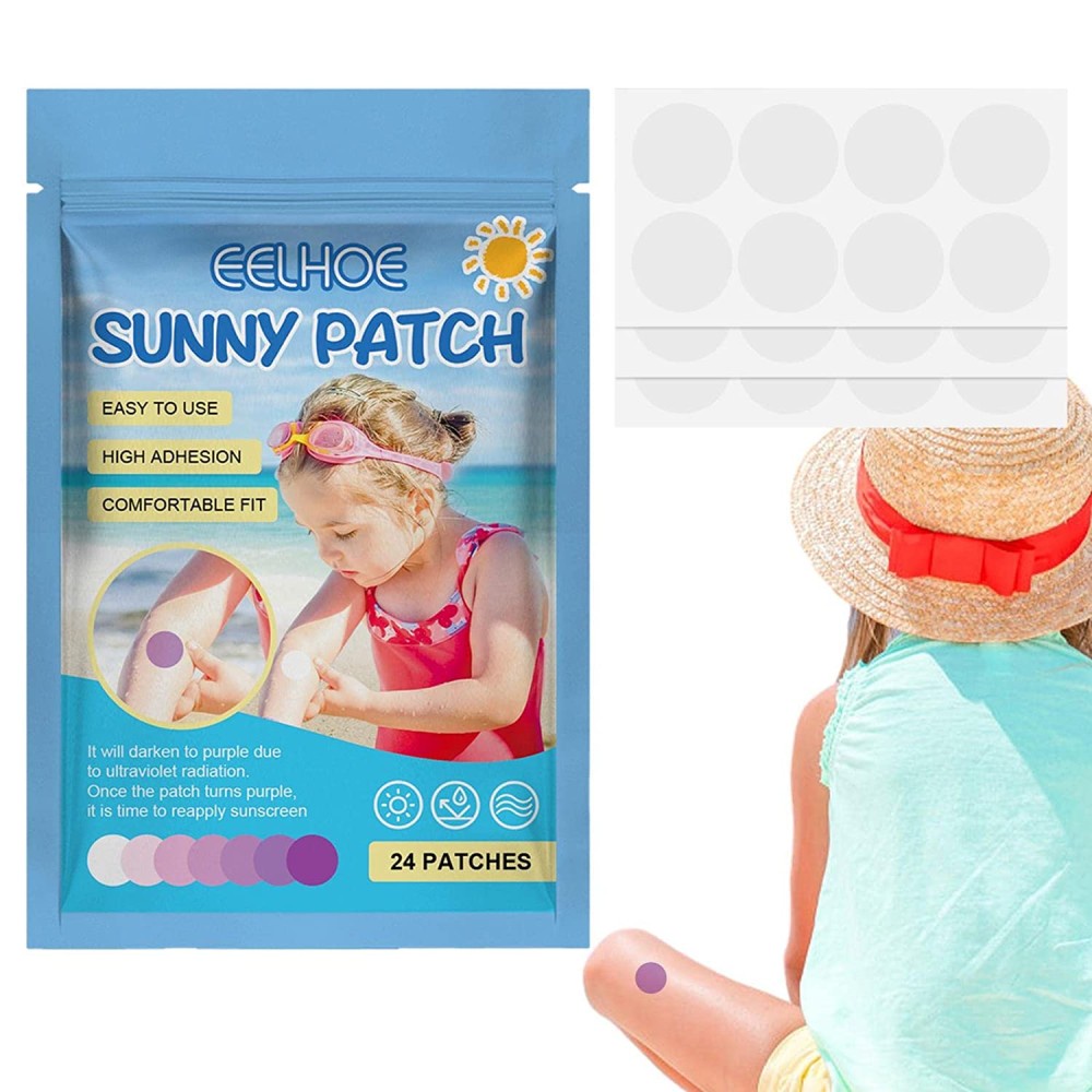 Adesivos UV Para Protetores Solares Reapply 24 Pack Protetor Solar À Prova Dágua Patch De Detecção P