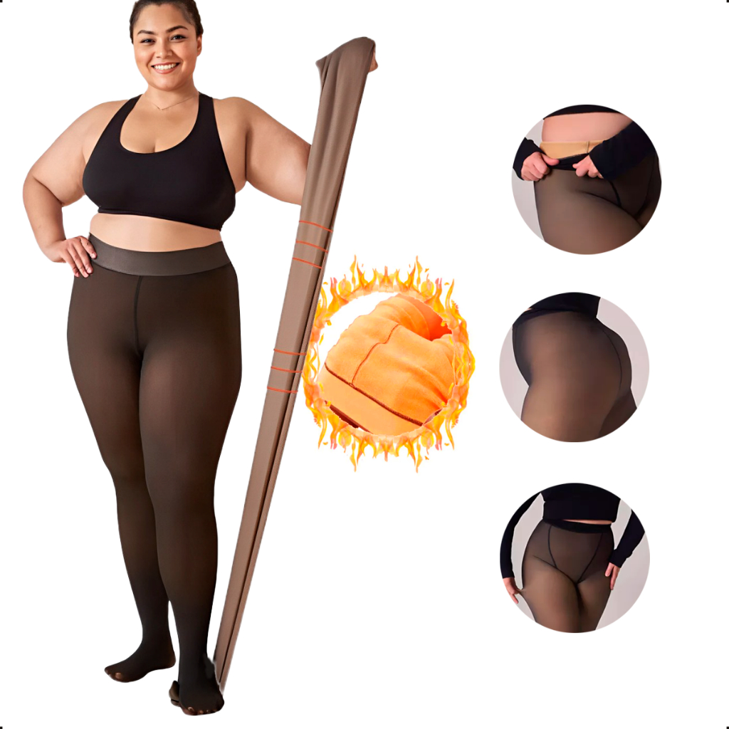 Meia Calça Feminina Plus Size G GG ao XXG Até o 54 Pelucia Forrada Translucida Lã Pelinho Térmica Gr