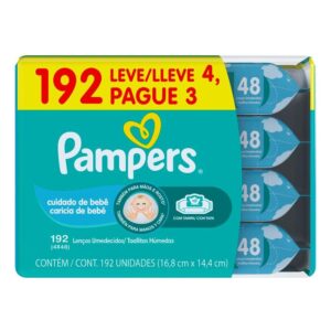 Lenços Pampers Cheirinho de Bebê 192un: Cuidado Suave e Duradouro ✨