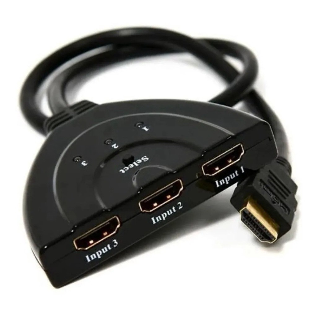 Distribuidor Divisor Switch Splitter Hdmi 3×1 Ultra Hd Extensor Hub 3 Portas 4k 1080p Chaveador PCTV