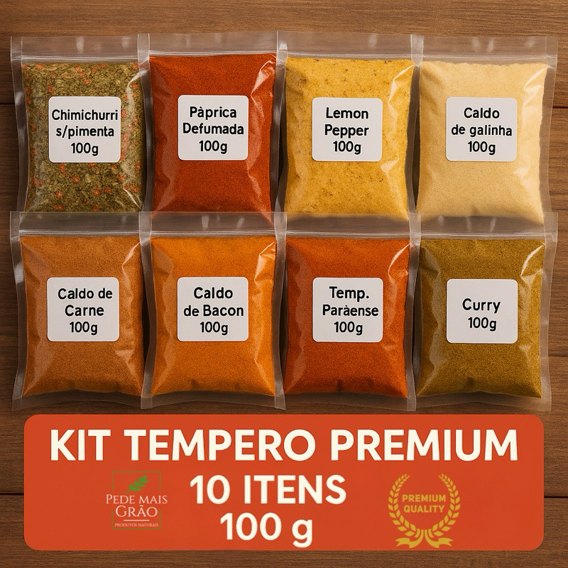 Super Kit 10 Temperos Naturais  ( 1KG DE TEMPERO ) Alta Qualidade R