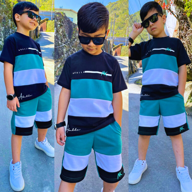 Conjunto Masculino Kit Roupa Infantil Camisa Bermu