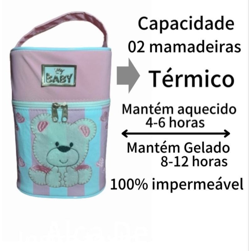 Porta Mamadeira Termico Duplo Com Isopor Removível