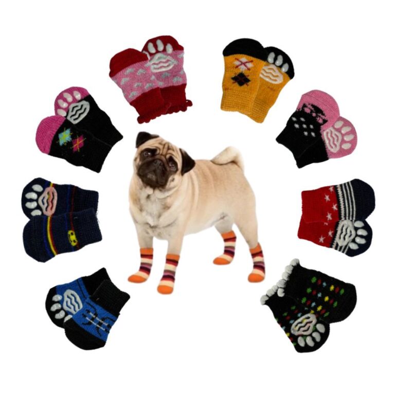 4 Unidades de Meia Para Cães Gatos Antiderrapante