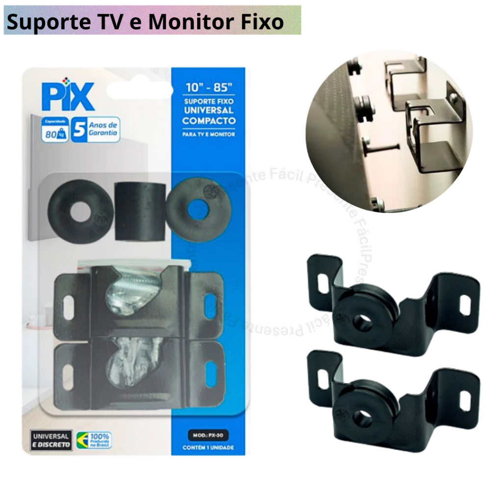 Suporte Tv E Monitor Fixo Universal 10 a  85 Polegadas Parede ou Painel