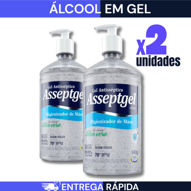 KIT 2 Álcool em Gel Antisseptico Asseptgel Crista