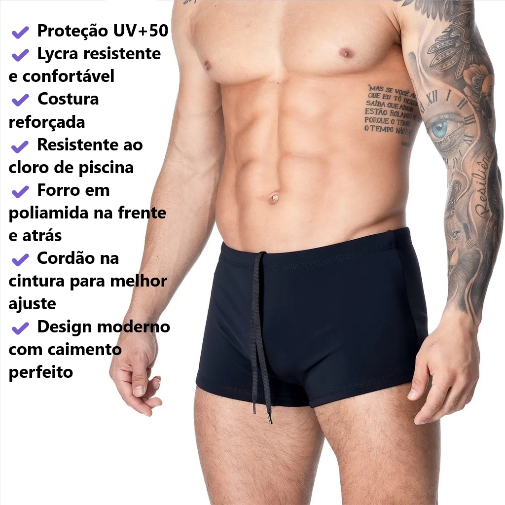 Sunga Masculina Boxer Forrada Com Proteção UV+50 Premium