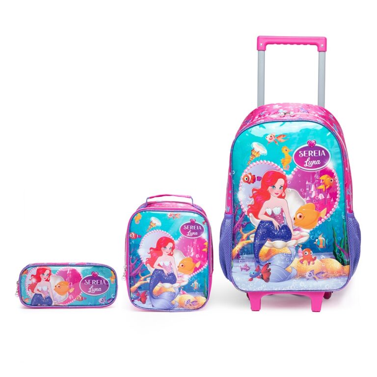 Kit Mochila Lancheira Estojo Escolar Infantil Rodi