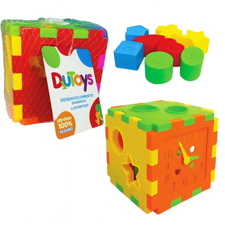 Cubo Didático Encaixe Peças Educativo Pedagógic