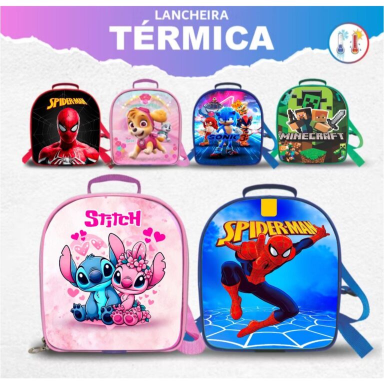 Lancheira termica infantil feminina e masculino gr