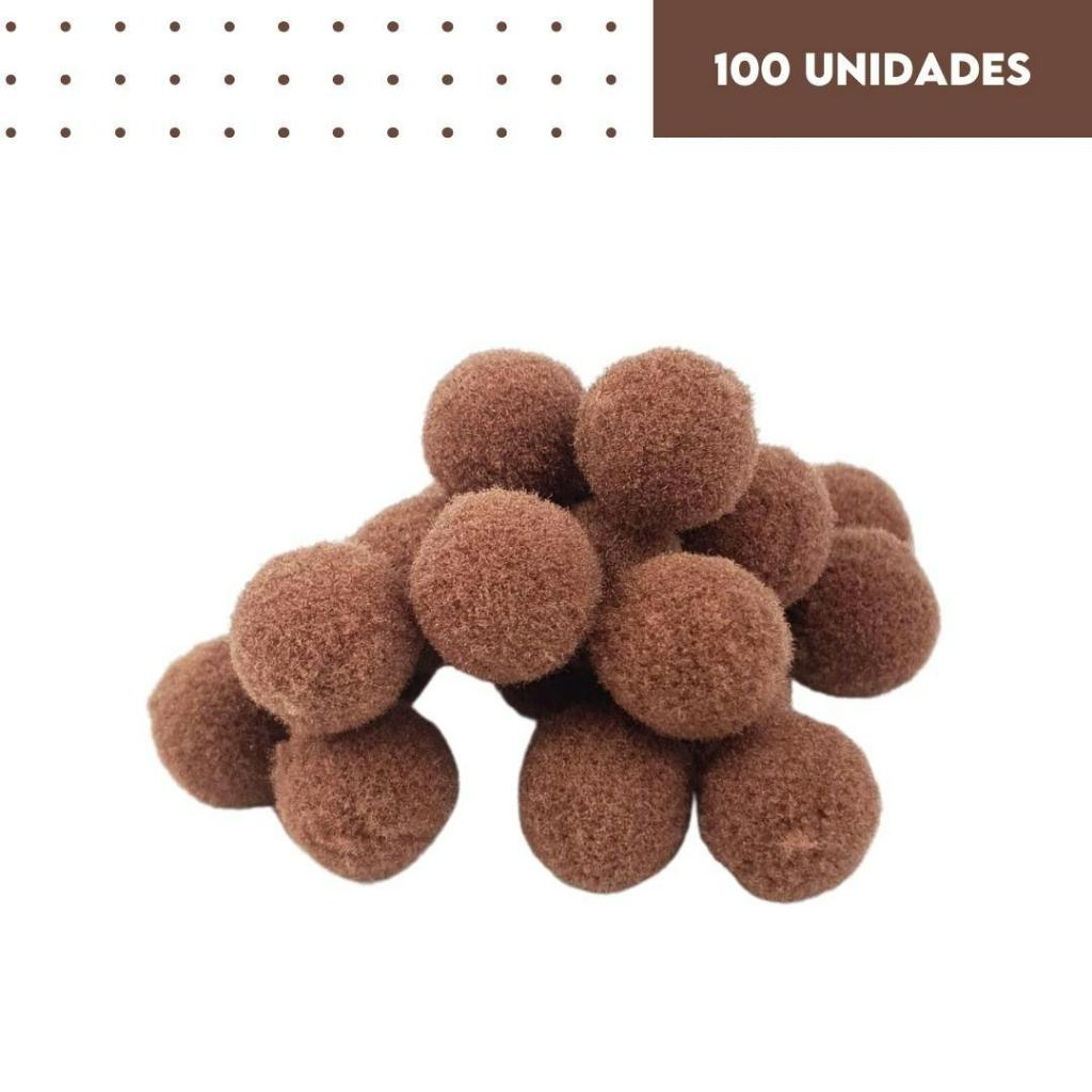 Pompom Marrom Havana 14mm – Com 100 Unidades – MGX