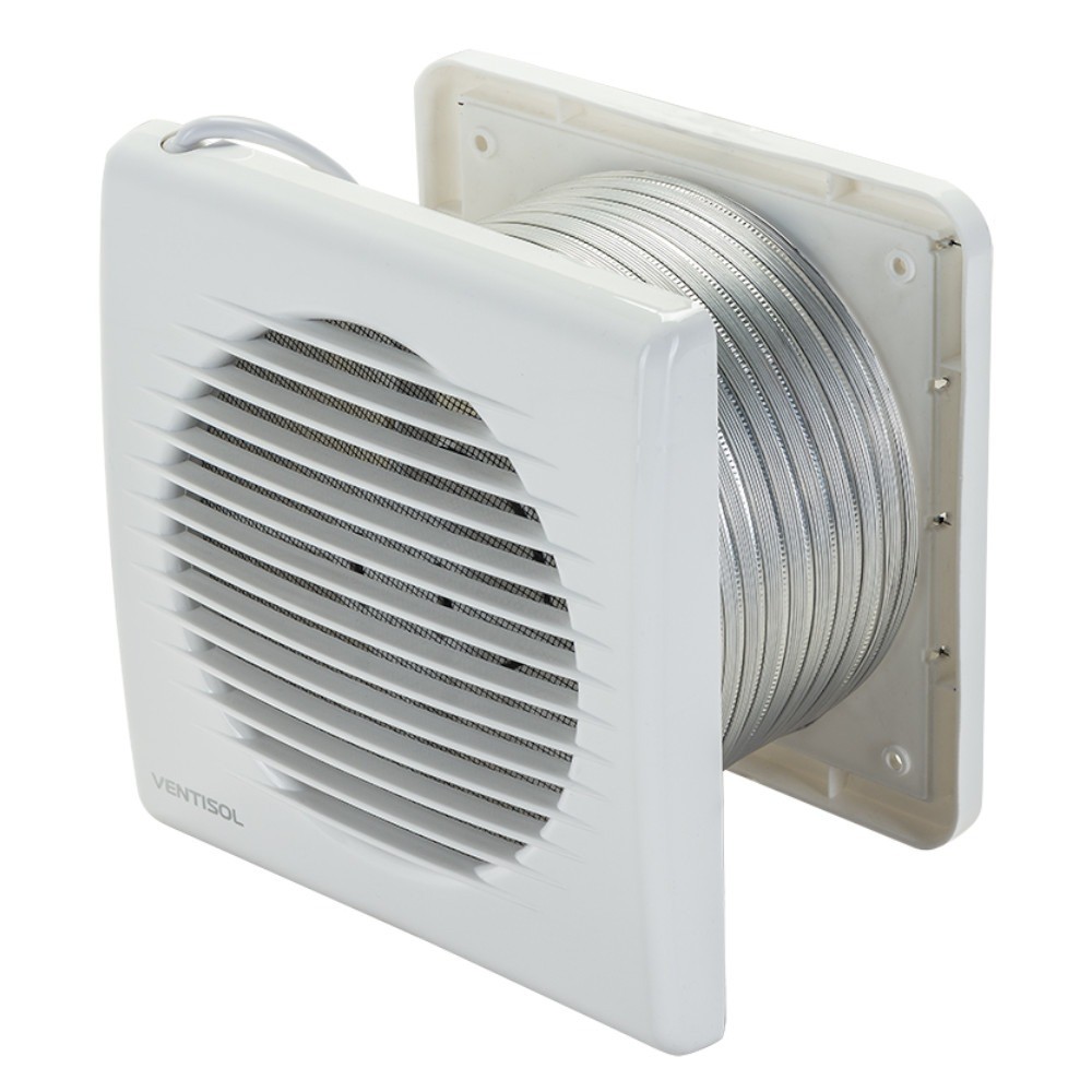 Exaustor para banheiro diâmetro de 150 mm com grade e duto KEXB-03 – Ventisol