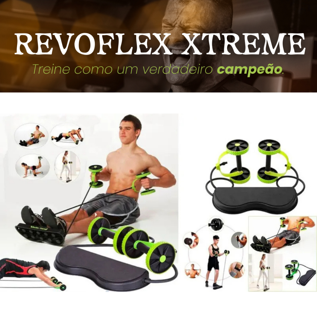 Revoflex Xtreme Aparelho De Exercício Roda E Elástico Abdominal E Lombar Musculação – SQ7181
