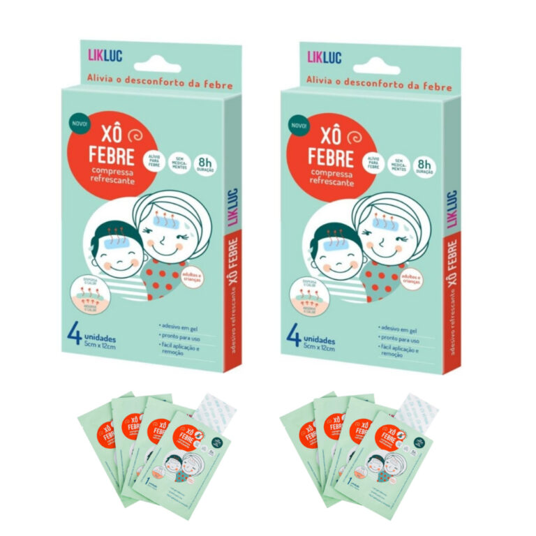 Kit 8 Compressa Adesivo Gel Xô Febre Alivia Febre