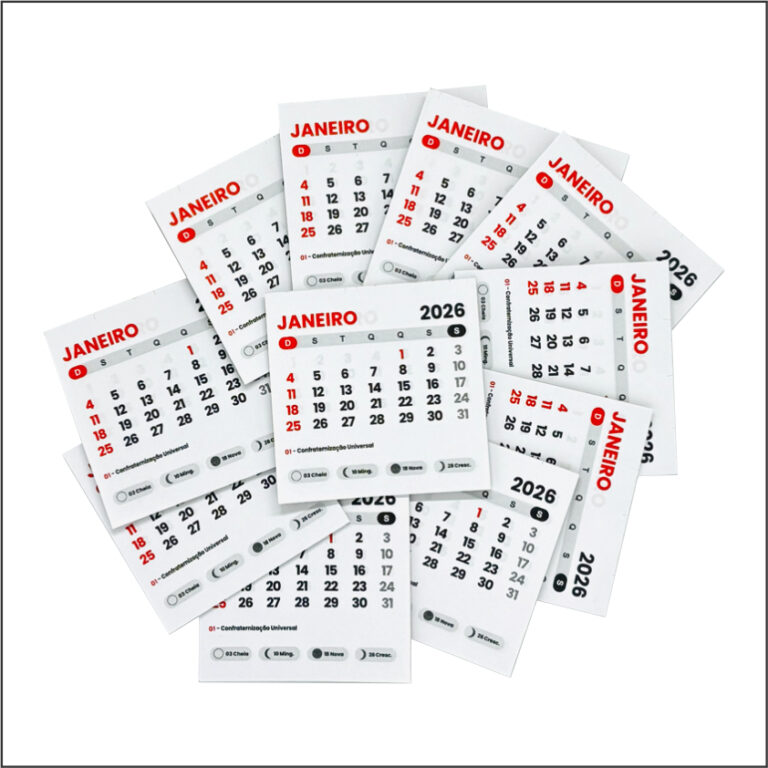 500 Mini Calendário de Geladeira 2026