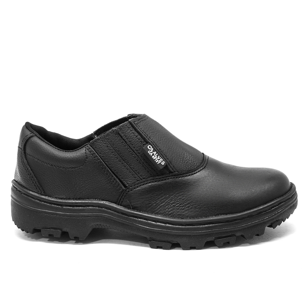 Bota Botina de Couro Masculina de Segurança EPI Confortável Sola de Borracha e Bico PVC Envio Rápido