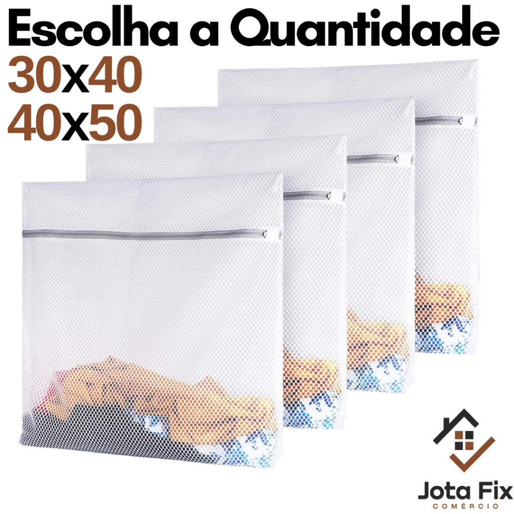 Kit Saco Lavar Roupa 30 x 40 x 50 x 60 Sacos para Lavadora Maquina Roupa Delicada Intima Tanquinho