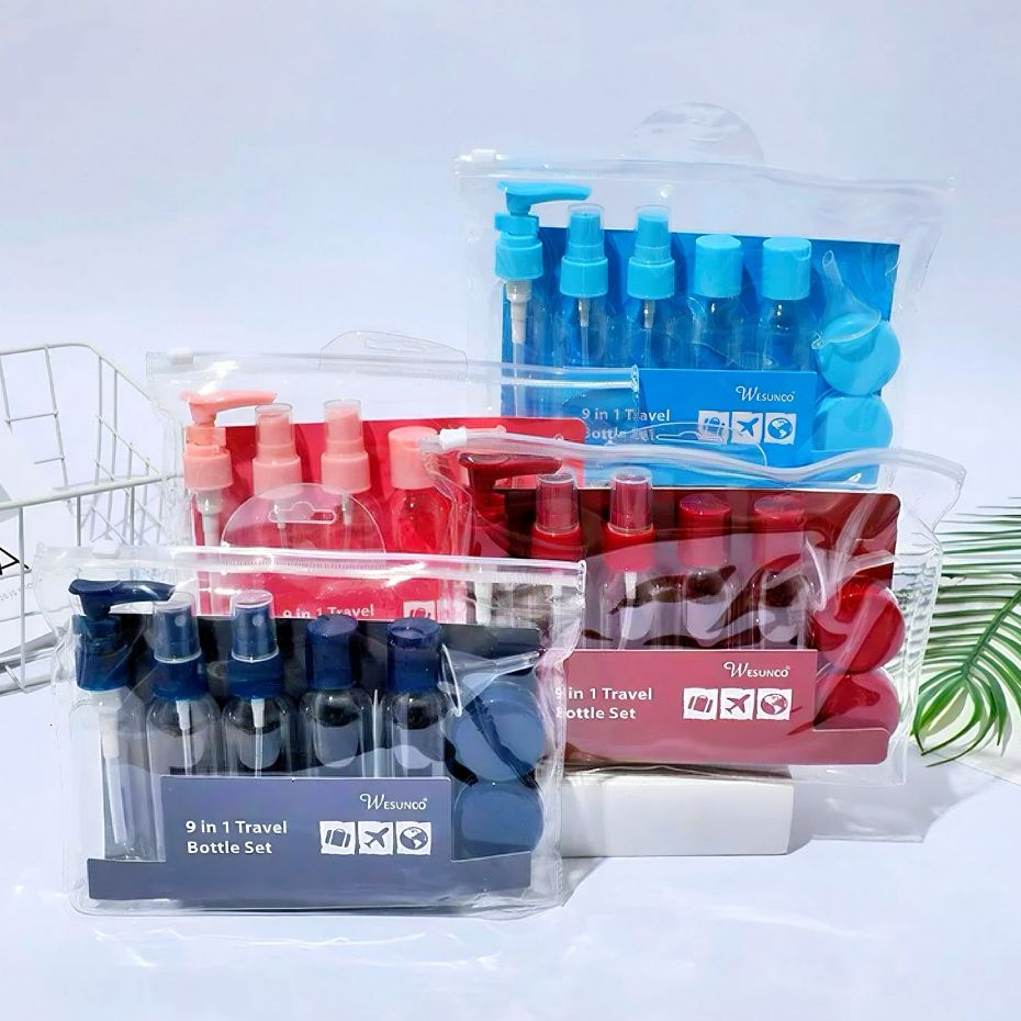 Kit 10 Frascos De viagem Shampoo/Creme/Sabonete liquido Multiuso