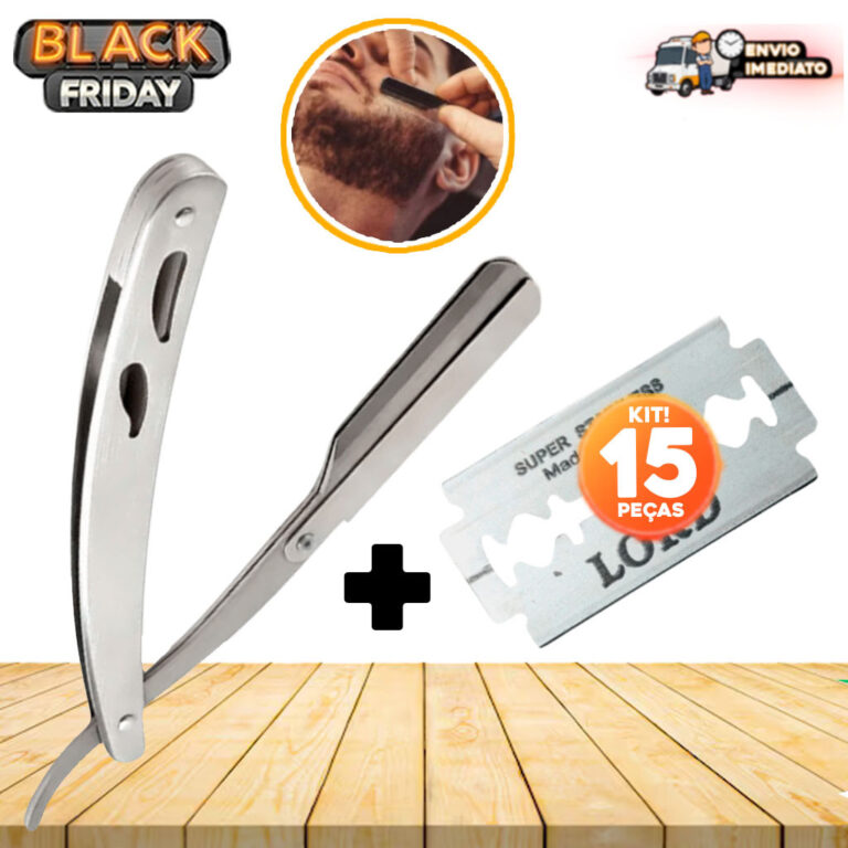 Kit Navalhete Profissional Com 15 Lâminas Inox &#