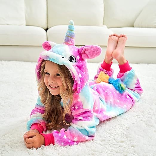 Pijama Macacão Infantil Unicórnio de menina Rosa