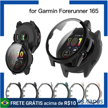 Capa Com Vidro Para Garmin Forerunner 165/570-42MM