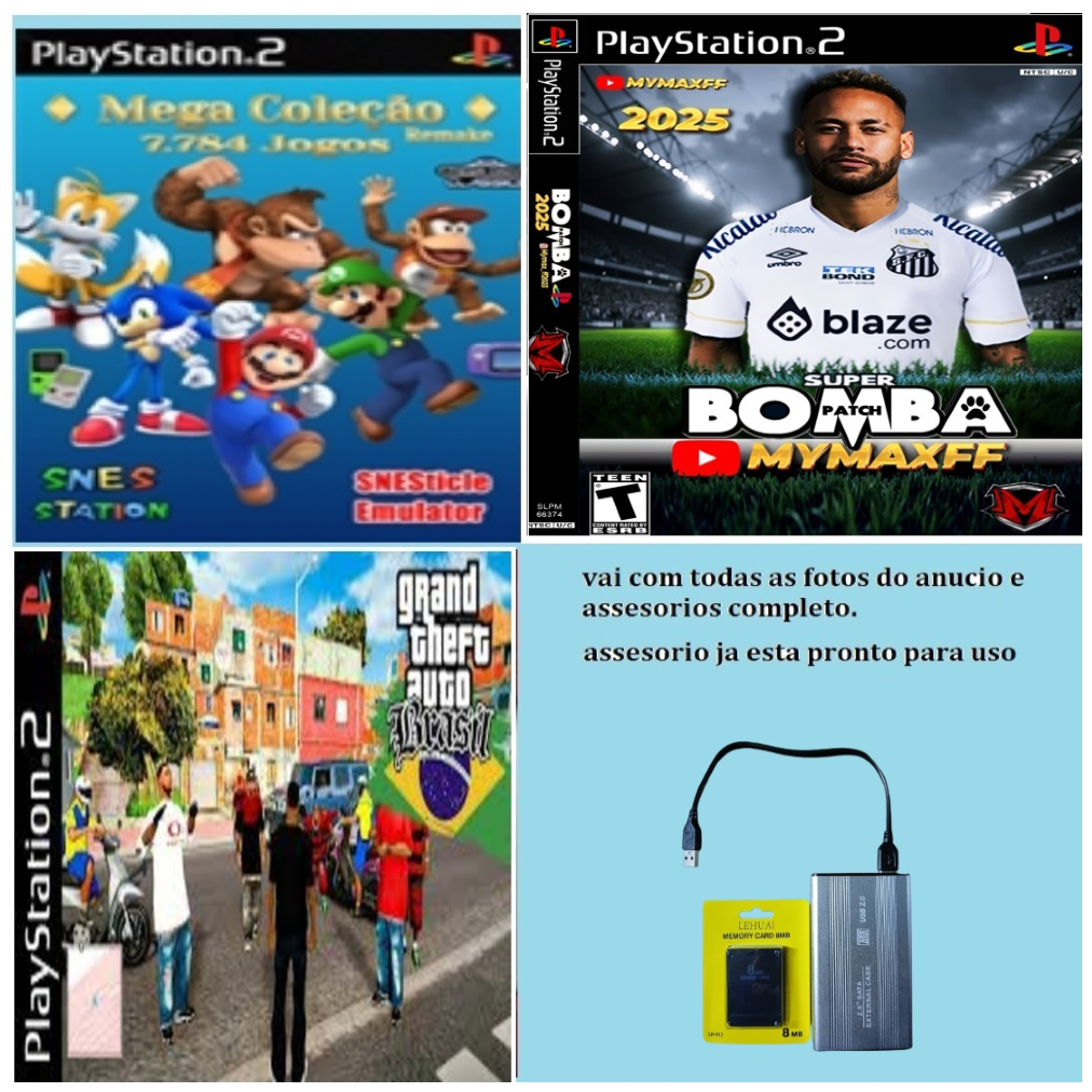 kit opl /  M.. card 8MB/  500 gb / 180 j#g#s inclusos os melhores.