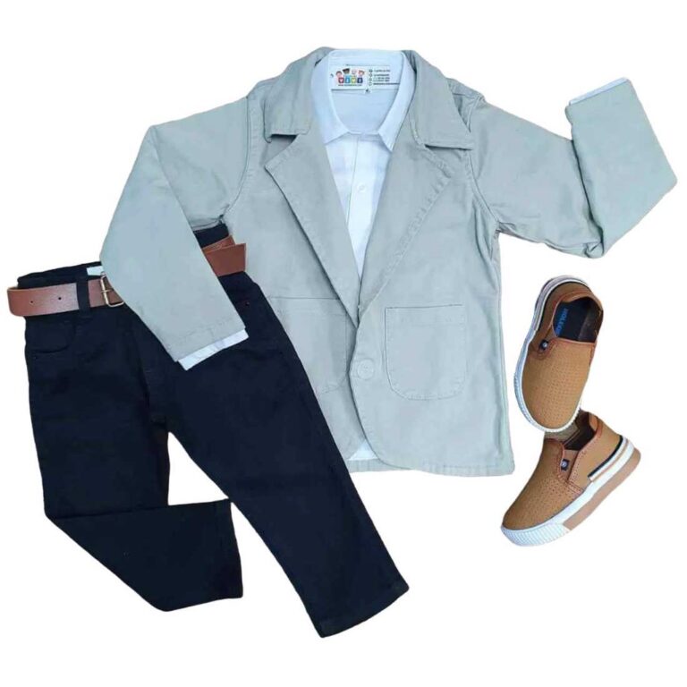 Blazer com Camisa Social e Calça Preta Infantil