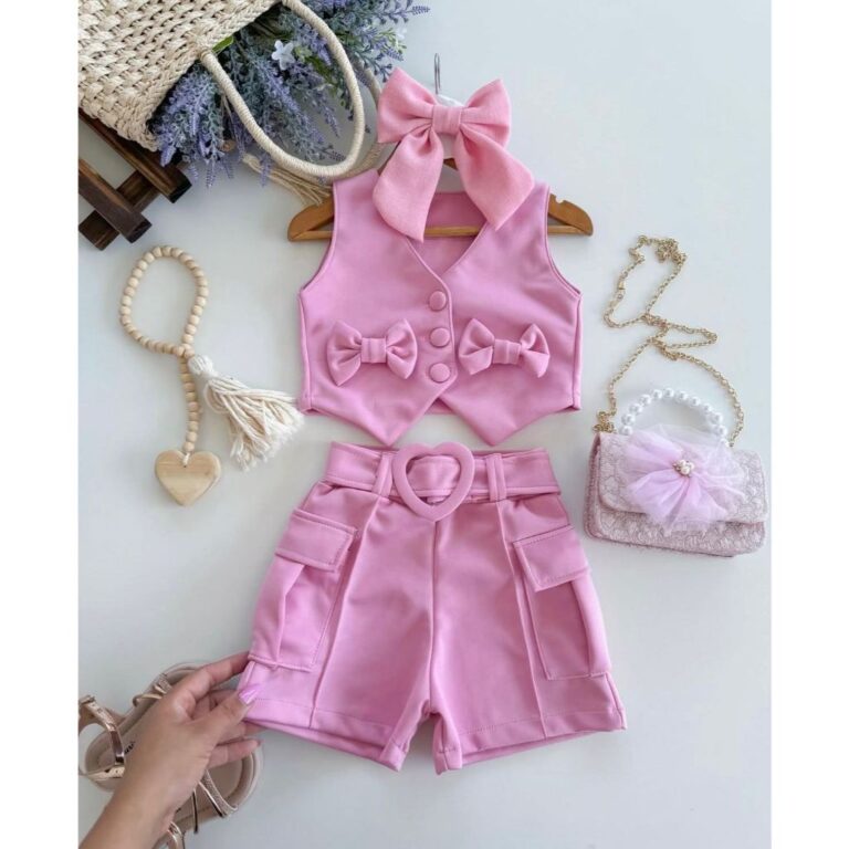 conjunto colete e short cargo infantil