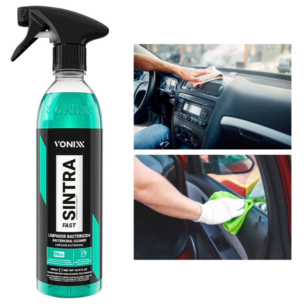 Limpador Multiuso Bactericida Sintra Fast 500ml Limpa Painel De Carro Couro Estofado