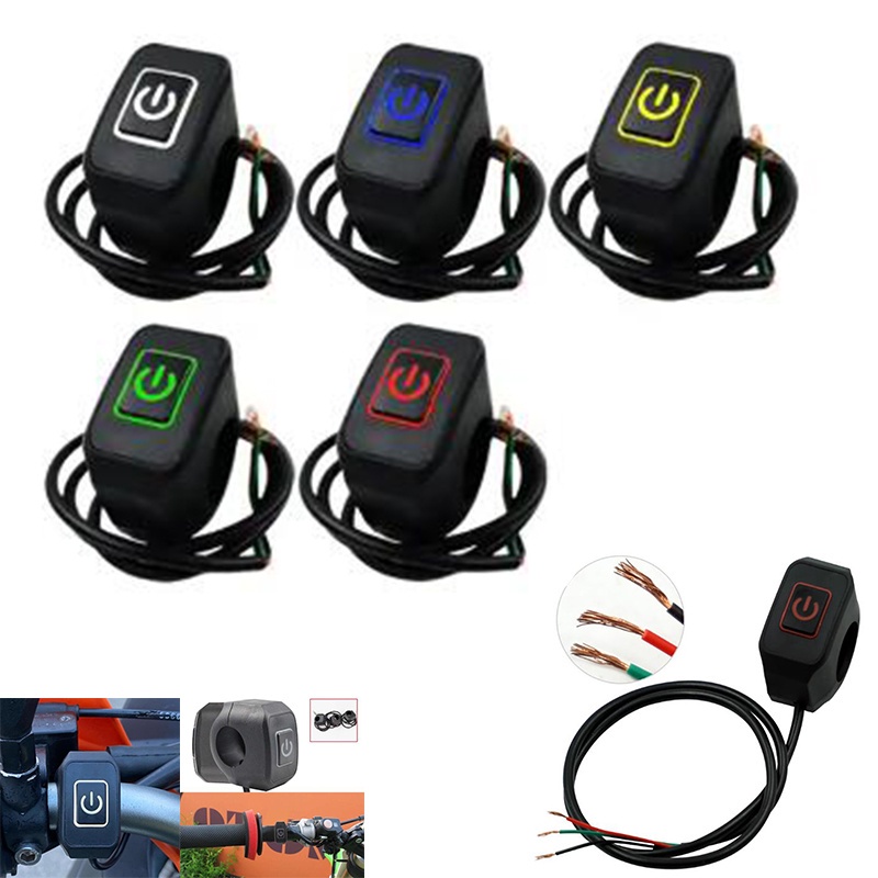 Interruptor De Barra De Mão À Prova Dágua Modificado Para Motocicleta De 22mm Com Botão De Controle