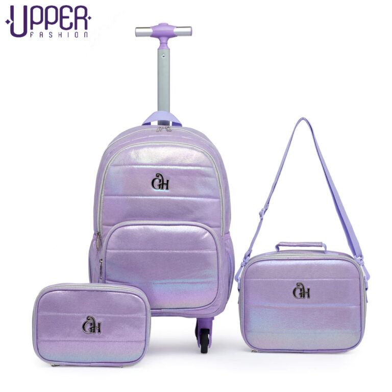 Kit Mochila Rodinha Lancheira Térmica Estojo Esco