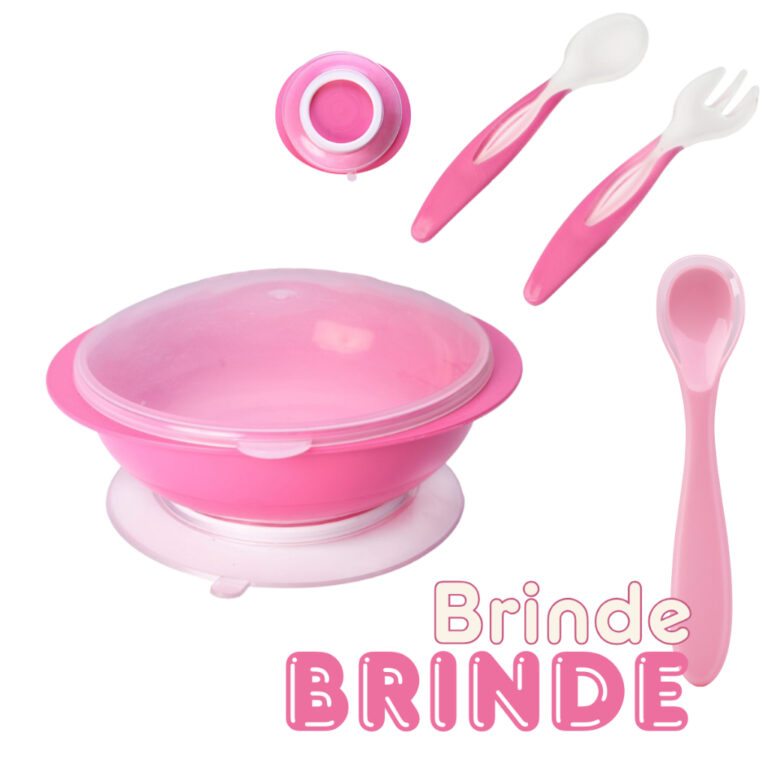 Kit Prato com Tampa Ventosa Colher e Garfo + Colhe