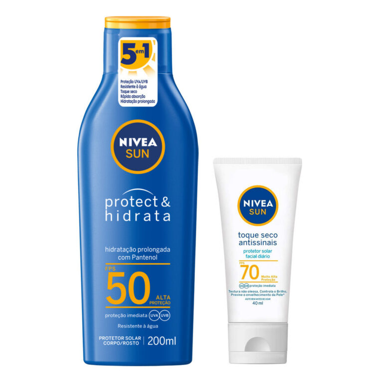 KIT PROTETOR SOLAR NIVEA FPS50 200ml + TOQUE SECO 