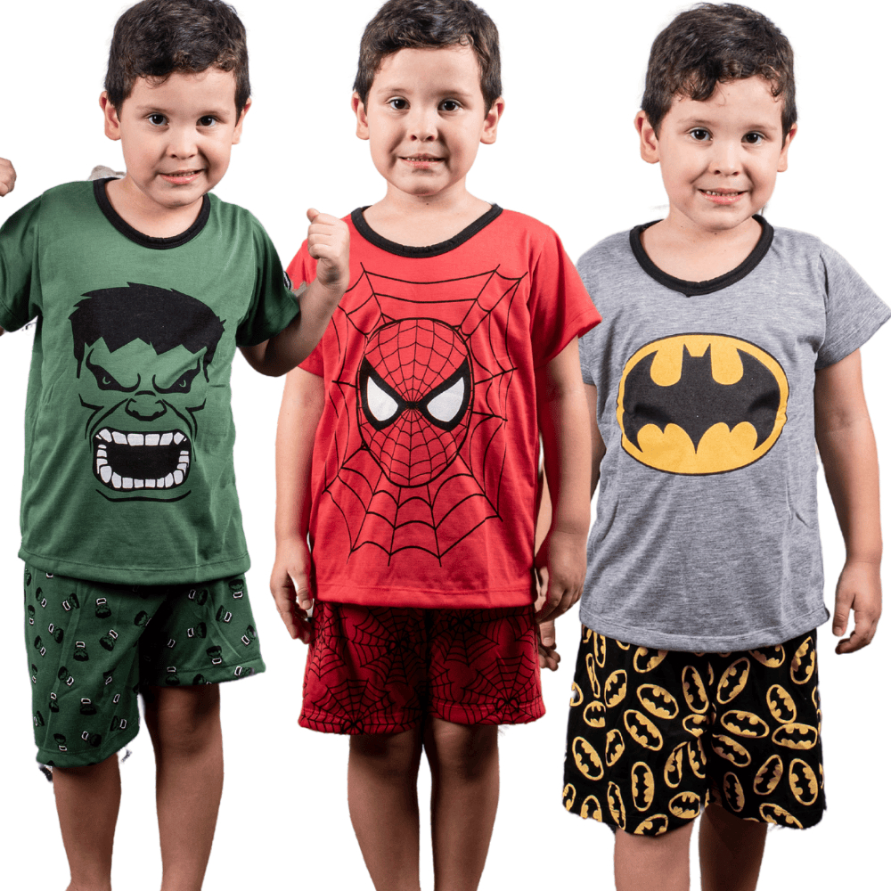 Pijama Infantil Personagens Longo Inverno Malha Divertido Confortável Escolha Estampa